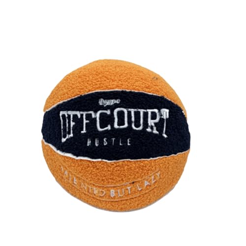 Herfair 3D Offcourt Basketball Kissen 25CM Basketball Pillow Weiches Basketball Plüschball Deko Zimmer Basketball Geschenke Für Jungen Mädchen (orange schwarz) von Herfair
