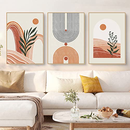 Herfair 3er Poster Set Premium Wandbilder Abstrakt Bilder Set Kunst Line Leinwandbilder Aesthetic Bilder Kunstdrucke Schlafzimmer Wohnzimmer Deko, Ohne Rahmen (Stil B,40x50cm) von Herfair