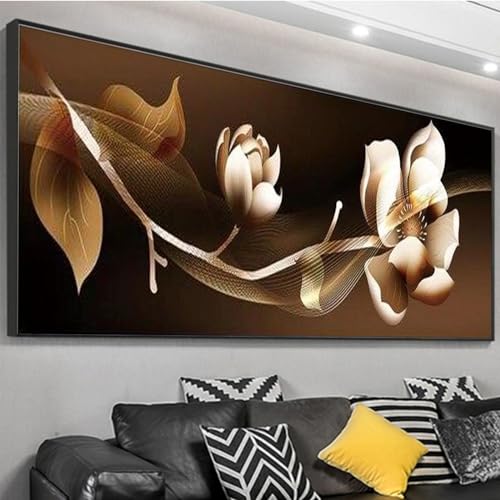 Herfair 5D Diamant Painting Diamond Malerei Erwachsene Groß XXL Blumen Full Gross DIY Diamond Painting Bilder Wohnzimmer Schlafzimmer für Wanddekoration (120x50cm) von Herfair