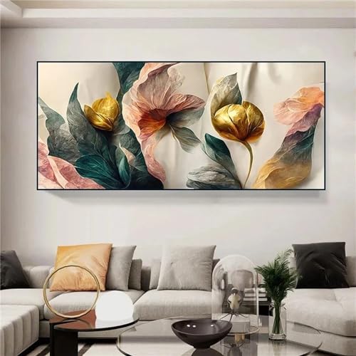 Herfair 5D Diamant Painting Erwachsene Groß XXL Blumen Vintage Art Diamond Malerei Kits Bilder, DIY Wohnzimmer Schlafzimmer Home Wanddekoration (60x110cm) von Herfair