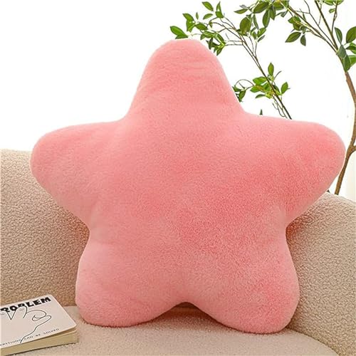 Herfair Kuschelkissen Kinder Sternkissen, Weiche Flauschige Sternform Zierkissen Sofakissen, Plüsch Kissen Dekokissen für Kinderzimmer Schlafzimmer Deko (Rosa,50 cm) von Herfair