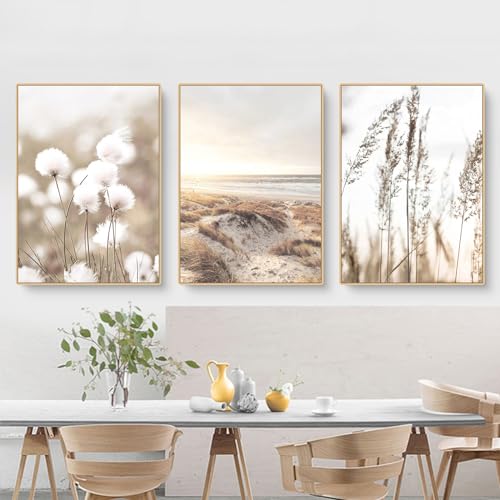 Herfair Poster Wohnzimmer 3er Landschaftsmalerei Wandbilder Kunstdrucke Leinwand Bilder Ohne Rahmen Wanddeko Poster Set (40x50cm) von Herfair