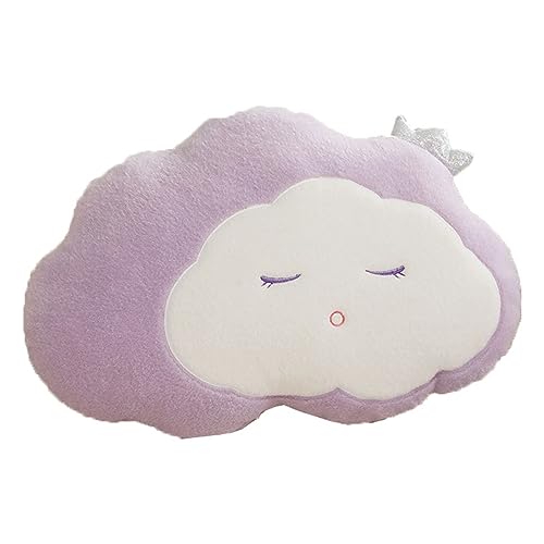 Herfair Wolken-Kissen,Wolkenförmige Plüsch Kuscheltier Flauschige Plüschtier Kind,Dekoration des Hauses, für Sofa im Wohnzimmer (Violett,50cm) von Herfair