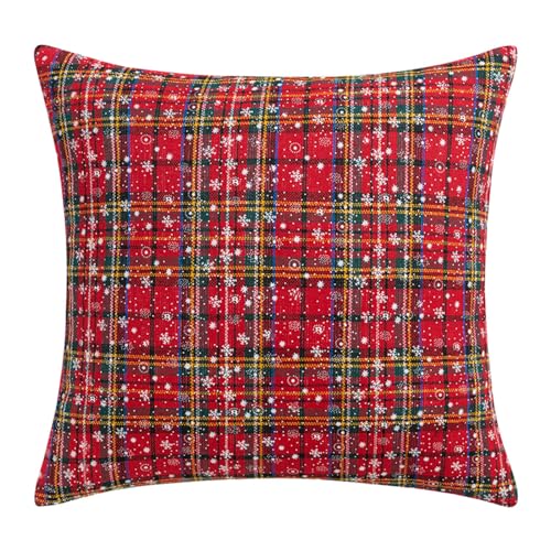 Kissenbezug Weihnachten Weihnachten Kissenbezüge Weihnachtsstrümpfe Schachtel 2er Set Weihnachten Deko Kissen Dekoration für Home Sofa Schlafzimmer Weihnachtskissen Weihnachtsbaum (Rot6,30*50cm) von Herfair