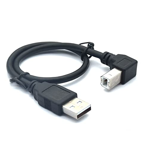 90-Grad-Druckerkabel 1,5 m USB-auf-Drucker-Adapterkabel USB 2.0 auf B-Stecker nach unten abgewinkeltes Konverterkabel 480 Mbit/s Hochgeschwindigkeits-Verlängerungskabel für Faxgerät-Scanner (unten) von Herfair