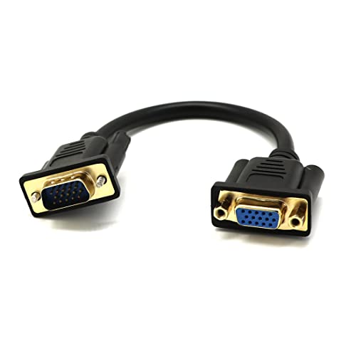 VGA-Kabel, 15-poliges SVGA-Adapterkabel, 30 cm Stecker auf Buchse, VGA-Verlängerungskabel, 1080P Full HD PC-Monitorkabel, kompatibel für Laptop, PC, Projektor, HDTV, Display, VGA-Anschluss von Herfair