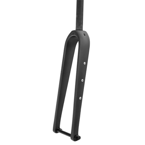 Carbon-Rennrad-Starrgabel 700C Gravel-Gabel Steckachse 12x100mm Scheibenbremse Fahrradgabel 1-1/8 gerades/konisches Rohr Vorderradgabel mit Wasserflaschenhalterloch (Farbe: Mattschwarz, Größe: gerade) von HerfsT