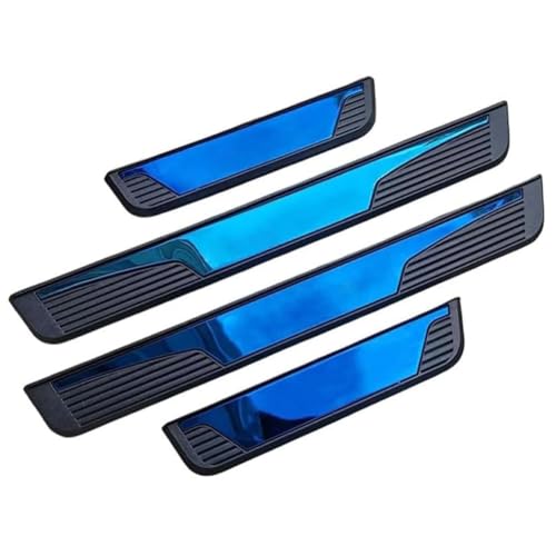 HerfsT Auto Edelstahl Einstiegsleisten Schutz für VW Caddy SB 2020-2024, Türschweller Lackschutzfolie Abdeckung Kratzschutz Pedal Aufkleber Zubehör,A/Blue von HerfsT