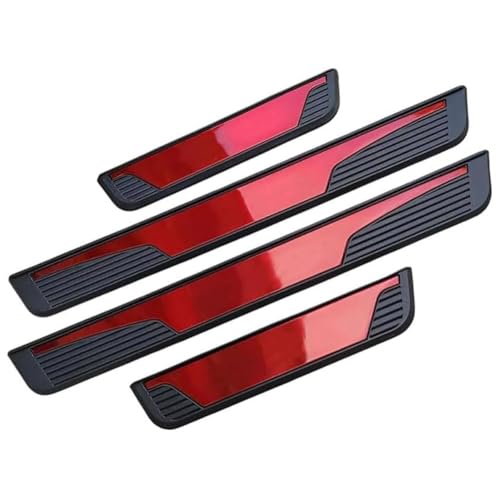 HerfsT Auto Edelstahl Einstiegsleisten Schutz für VW Passat B8 Variant 2014, Türschweller Lackschutzfolie Abdeckung Kratzschutz Pedal Aufkleber Zubehör,C/red von HerfsT