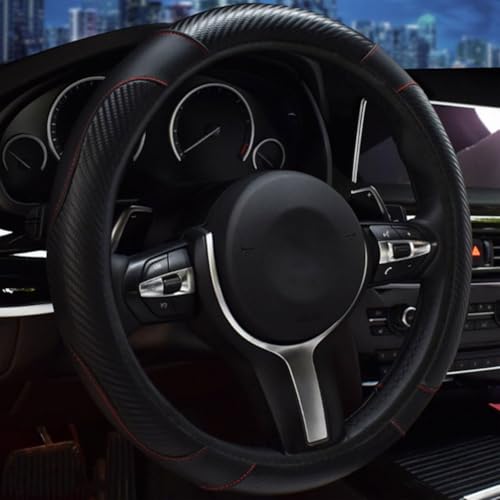 HerfsT Auto Lenkradbezug für Ford KA II 2009-2016, Lenkradabdeckung PU-Leder Lenkrad Abdeckung Anti Rutsch Lenkradhülle Atmungsaktiv ZubehöR,C/Black von HerfsT