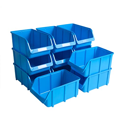 Hünersdorff 12x Sichtbox Stapelbox Lagerbox in Größe 4, aus Polystyrol, hohe Formstabilität und Belastbarkeit, Farbe: Blau von hünersdorff