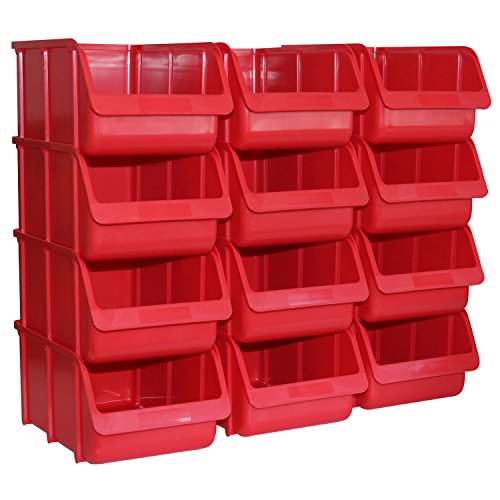 12x Profi Sichtboxen PP Größe 4 rot NEU Stapelbox Sicht-Lagerbox Boxen Sichtbox 12x Profi Sichtboxen PP Größe 4 rot NEU Stapelbox Sicht-Lagerbox Boxen Sichtbox von Hergestellt für BAUPROFI
