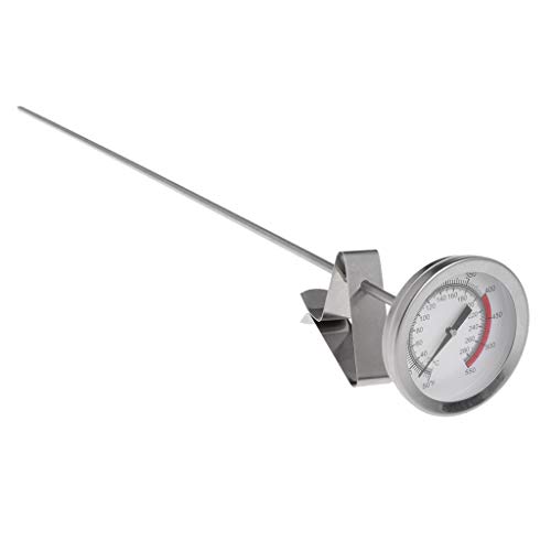 Hergon Bratenthermometer Analog Küchenthermometer,Bratpfanne Frites Brathähnchen Flügel BBQ Grill Thermometer 40cm Lange Sonde von Hergon