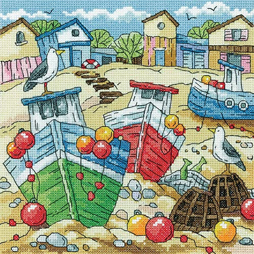 Kreuzstich Set mit Zählmuster "Strandboote" von Heritage Crafts