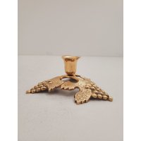 Antiker Kerzenständer Aus Massivem Messing, Vintage Messing von HeritageAcrossBorder