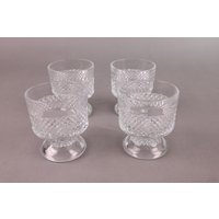 Retro Eis Gläser Set | V. Šotola Design Libochovice 1972 Vintage Pressglas Für Dessert, Pudding, Kompott von HeritageNCraft