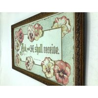 Antike Christliche Wandkunst Gerahmt Druck "Ask, & Ye Shall Receive"/Religiöse Vintage Wanddekoration Made in England von HeritageTreasuresArt