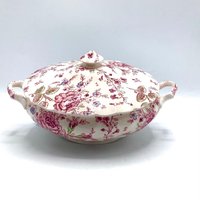 Hervorragende Johnson Brothers Rose Chintz Tureen Made in England/Pink Chintz Geschirr Vintage Florale Keramik Servierschale von HeritageTreasuresArt