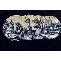 Perfekt 4Er Set Große Dutch Delft 4 Jahreszeiten Chemkefa Wandteller/Vintage Blau & Weiß Holland Pottery Niederlande Nostalgie von HeritageTreasuresArt