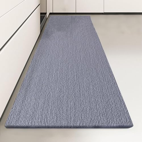 Herjiore Küchenläufer rutschfeste 40x100cm, 5 mm Dünne Selbstklebende Küchenmatte (Hellgrau100*40cm) von Herjiore