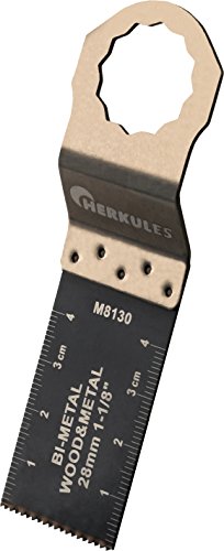 Herkules M8130 für Fein Super CutBi Metall Sägeblatt, für Multischleifer - Maße: L=48 B=28 T=0,8 ZpZ=18 - Für Material/Merkmale: Holz, Spanplatte, Kunststoff, Aluminium, Stahlblech, von Herkules