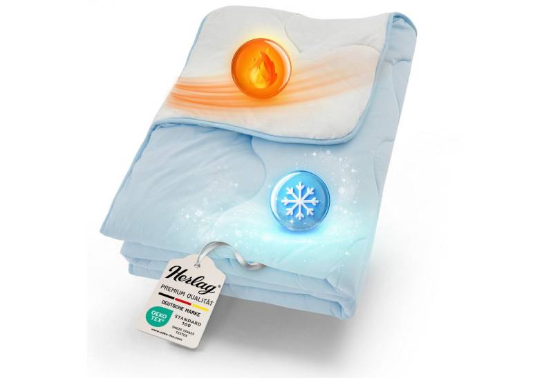 Herlag 4-Jahreszeitenbett 2-in-1 Bettdecke Sommer- & Winterseite Kühlend & Wärmend, Ganzjahresdecke von Herlag