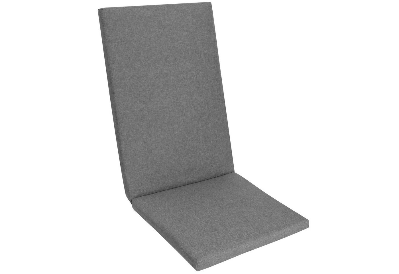 Herlag Hochlehnerauflage Sunny, (1 St), 123x50x4cm Gartenmöbelauflage Wetterfest Bezug Waschbar Grau 1 Polster von Herlag