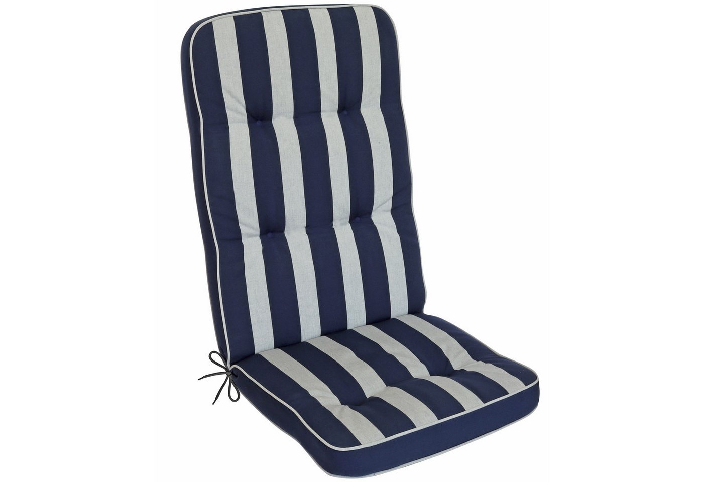 Herlag Hochlehnerauflage Tilly, (1 St), Gartenmöbelauflage 123x50x7cm Blockstreifen Blau-Gestreift 1 Stück von Herlag