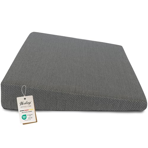 Herlag Keilkissen Stella 37x33x7/2cm | Ergonomisches Sitzkissen für Bürostuhl | Ergo-Sitzkeilkissen Büro & Home Office | Bürostuhlkissen für gerades Sitzen | Anti-Rutsch | Waschbar | Grau von Herlag