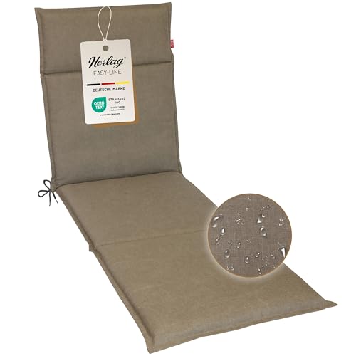 Herlag Liegenauflage Bea 190x60x4,5cm | Modernes Liegepolster | Wasserabweisende Polsterauflage für Gartenliege | Öko Tex 100 | Taupe von Herlag