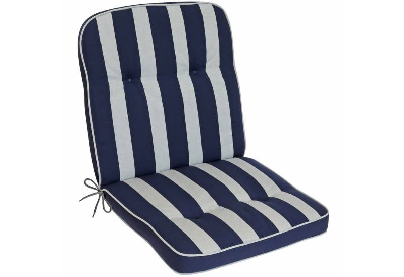 Herlag Polsterauflage Tilly, (1 St), Niedriglehner 100x50x6cm Blockstreifen Blau-Gestreift 1 Stück von Herlag