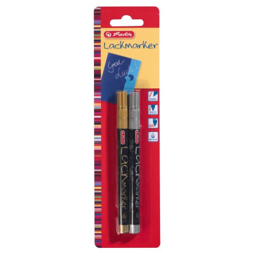 Herlitz 10882272 Lackmarker gold und silber wasserfest von Herlitz