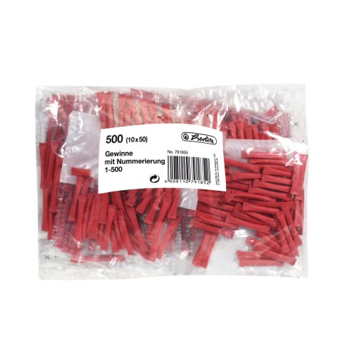 Herlitz 2X 791855 Gewinnlose nummeriert 1-500, 2X(10x50) Stück, Farbe rot von Herlitz