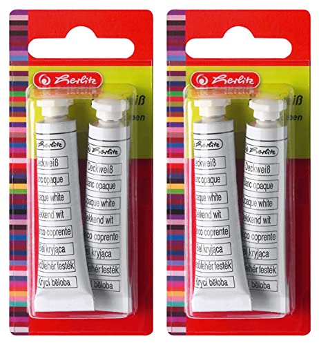 Herlitz 8642100 Deckweiß, 2 Tuben a 7.5 ml (2er Pack = 4 Tuben á 7,5 ml) von Herlitz