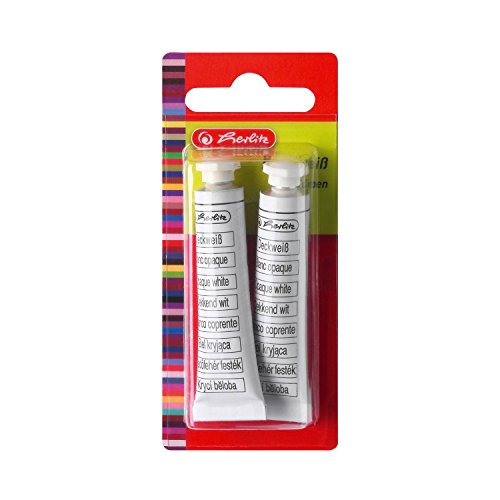 Herlitz 8642100 Deckweiß, 2 Tuben a 7.5 ml (3er Pack = 6 Tuben á 7,5 ml) von Herlitz