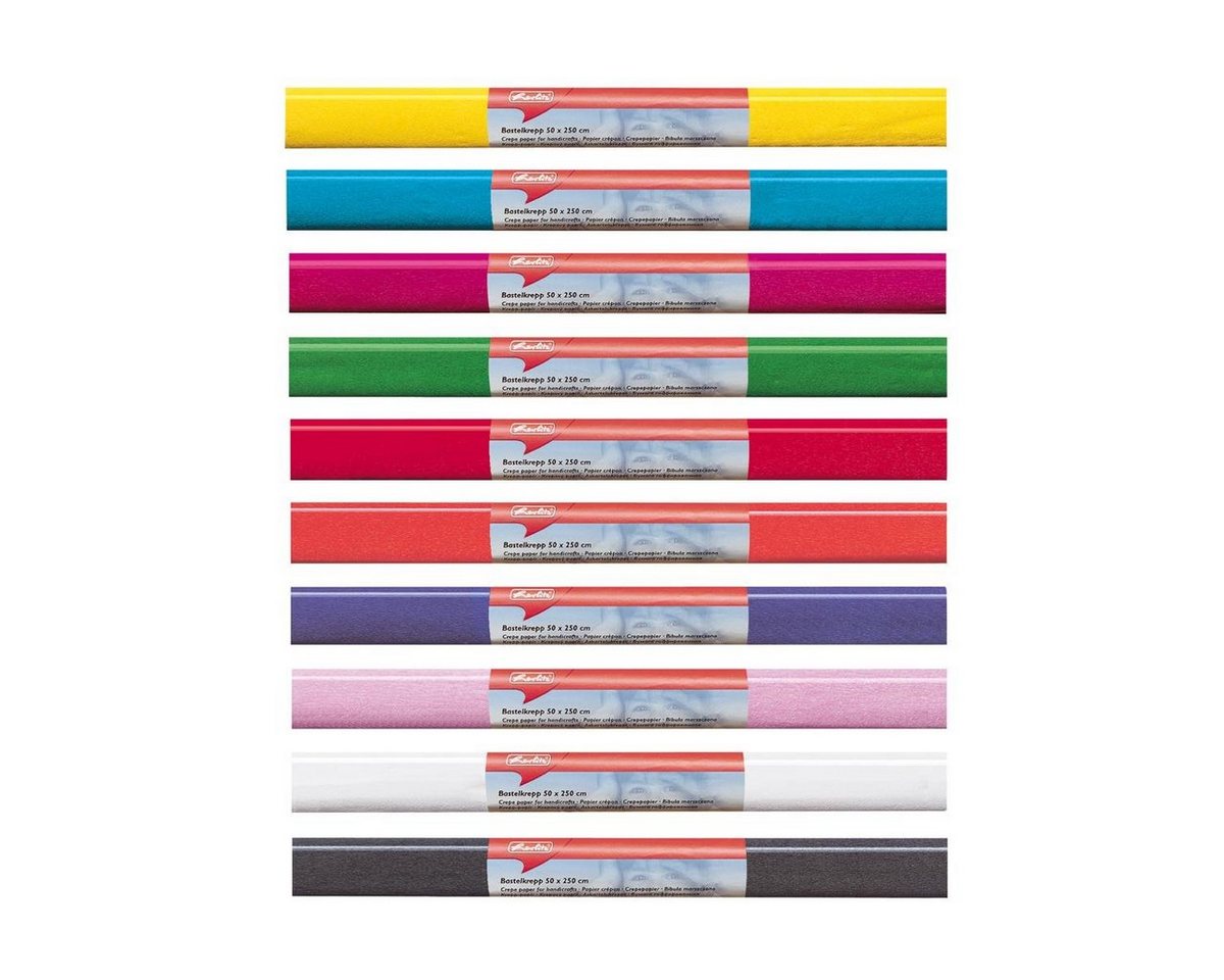 Herlitz Bastelband 10 Rollen Herlitz Krepppapier / Bastelkrepp / 50x250cm / 10 verschied von Herlitz