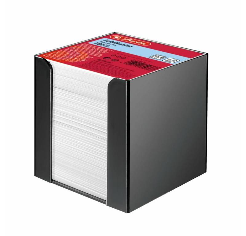 Herlitz Schreibtisch Herlitz 1600360 Zettelkasten 9x9x9cm schwarz 700 Blatt weiß gefüllt (1-St) von Herlitz
