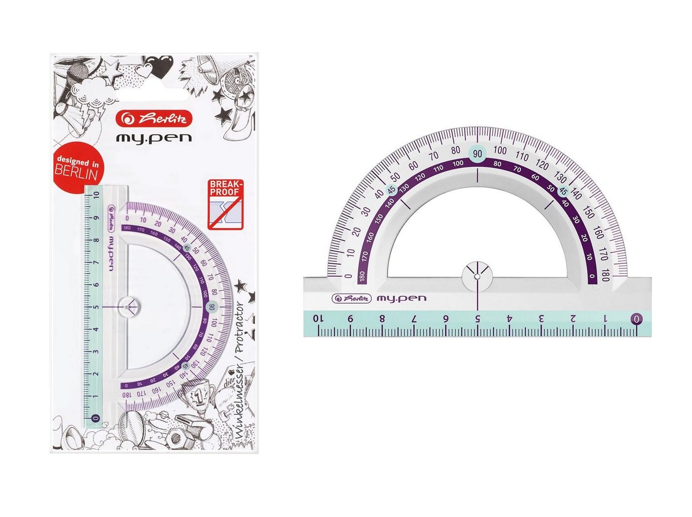 Herlitz Winkelmesser Herlitz Winkelmesser my.pen" / 10cm / Farbe: türkis" von Herlitz