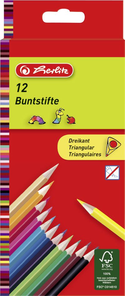 herlitz Dreikantbuntstifte lackiert 12 Stück von Herlitz