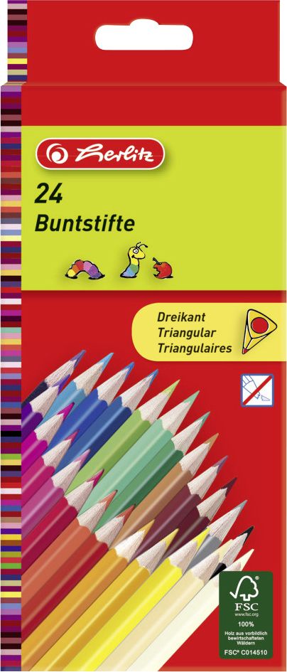 herlitz Dreikantbuntstifte lackiert 24 Stück von Herlitz