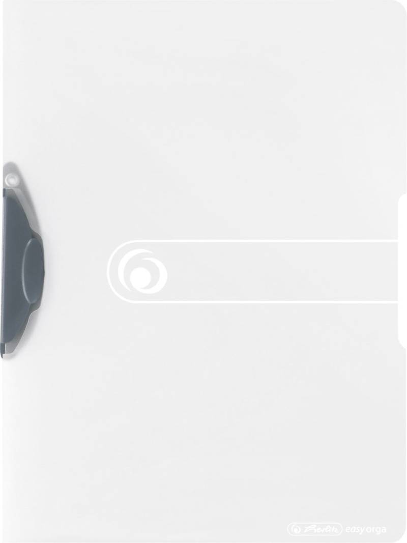 herlitz Express-Clip A4 PP transp. farblos für bis zu 30 Blatt grauer Clip von Herlitz