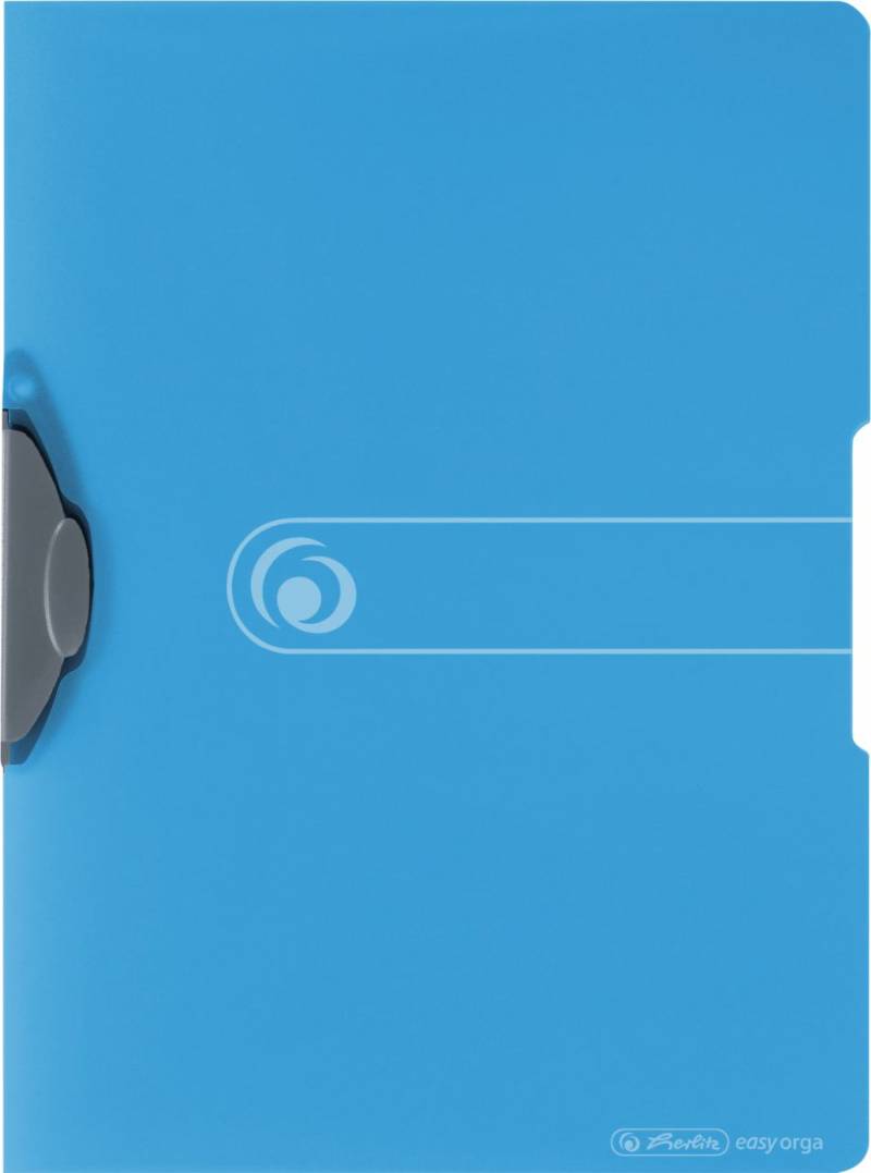 herlitz Express-Clip A4 PP transparent blau für bis zu 30 Blatt grauer Clip von Herlitz