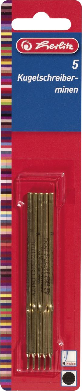 herlitz Kugelschreibermine A3 schwarz, Mine A3 medium von Herlitz