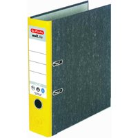 herlitz Ordner Rückenbreite 8 cm DIN A4 Karton gelb marmoriert von Herlitz