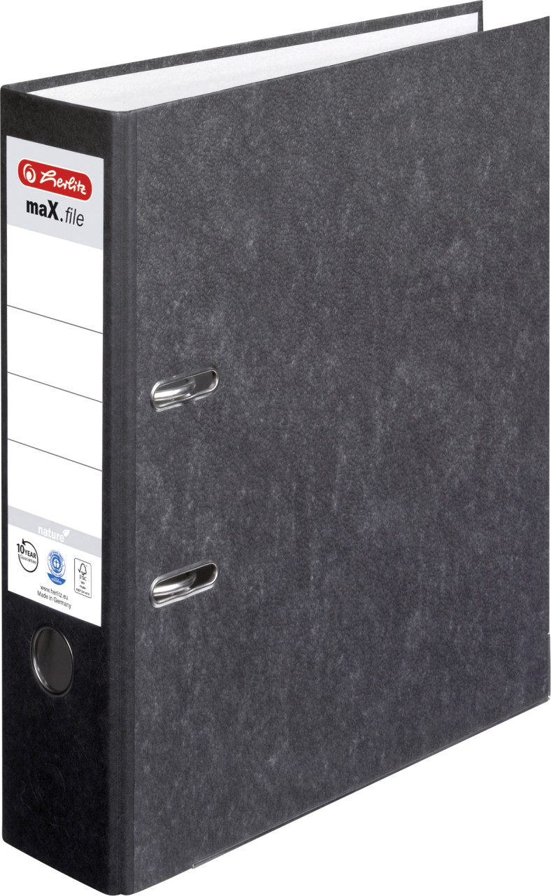 herlitz Ordner max.file nature A4, schwarz, Breite: 8 cm von Herlitz