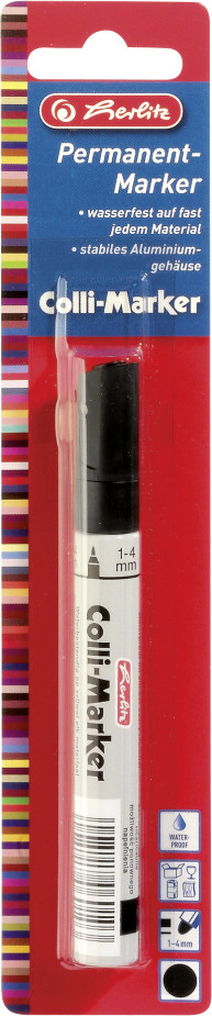 herlitz Permanentmarker Colli 1-4 mm schwarz, wasserfest von Herlitz