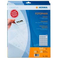 10 HERMA Fotosichthüllen Fotophan 5x5 cm transparent genarbt von Herma