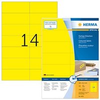 1.400 HERMA Etiketten 4555 gelb 105,0 x 42,3 mm von Herma