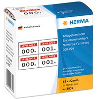 HERMA Klebenummern 4832 Zahlen 15,0 x 22,0 mm von Herma