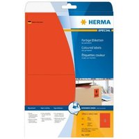 Herma - Farbige Etiketten A4 199.6x143.5 mm rot Papier matt 40 St. von Herma